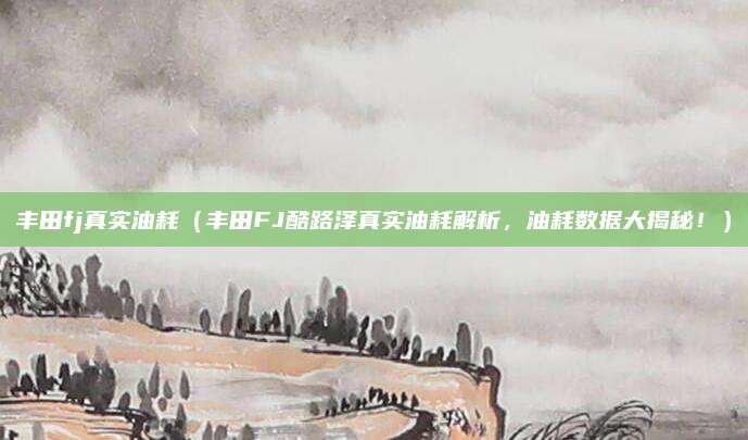 丰田fj真实油耗(丰田FJ酷路泽真实油耗解析,油耗数据大揭秘!)