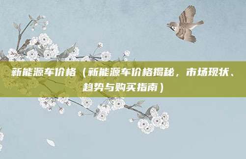 新能源车价格(新能源车价格揭秘,市场现状、趋势与购买指南)