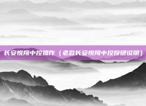 长安悦翔中控操作(老款长安悦翔中控按键说明)