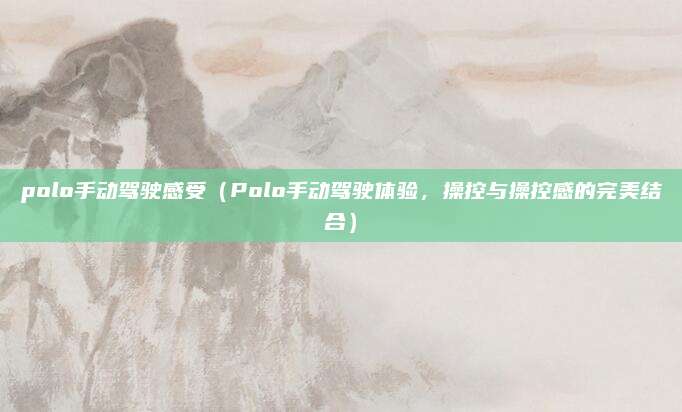 polo手动驾驶感受（Polo手动驾驶体验，操控与操控感的完美结合）