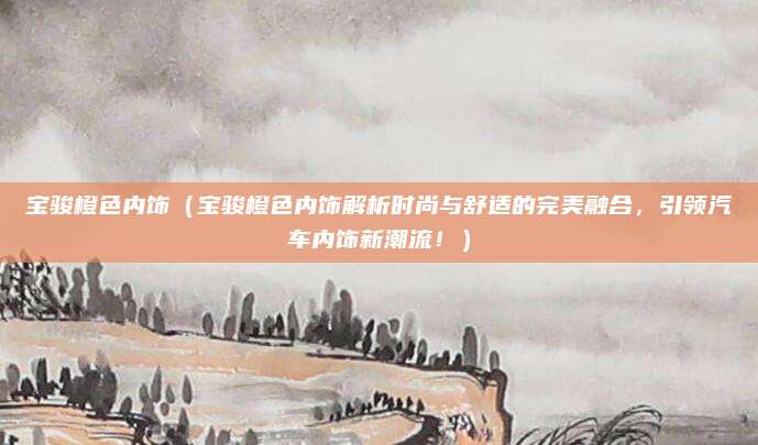 宝骏橙色内饰(宝骏橙色内饰解析时尚与舒适的完美融合,引领汽车内饰新潮流!)