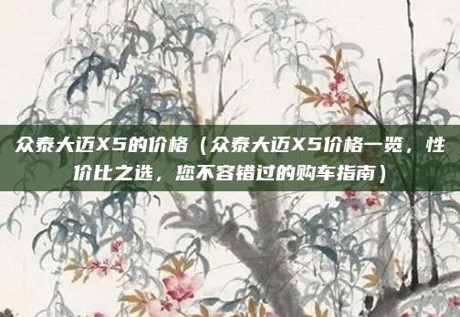 众泰大迈X5的价格（众泰大迈X5价格一览，性价比之选，您不容错过的购车指南）
