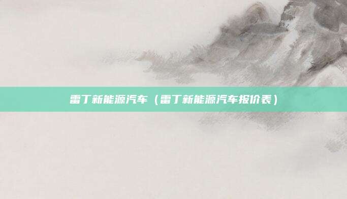 雷丁新能源汽车(雷丁新能源汽车报价表)
