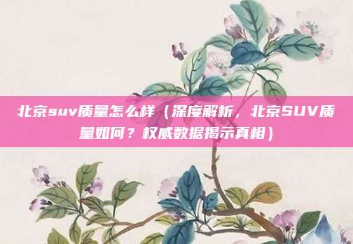 北京suv质量怎么样（深度解析，北京SUV质量如何？权威数据揭示真相）