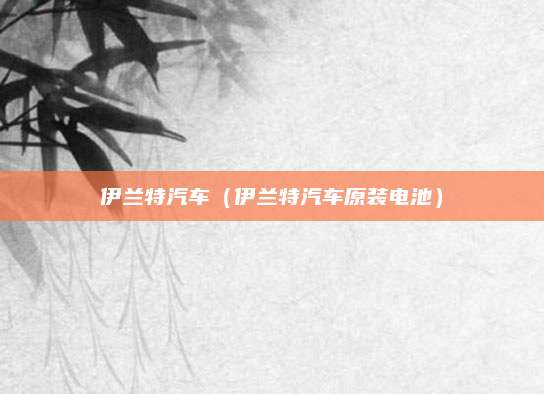 伊兰特汽车(伊兰特汽车原装电池)
