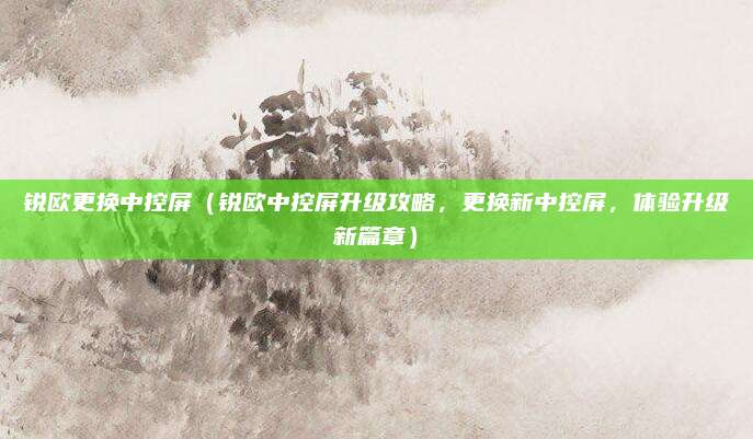 锐欧更换中控屏（锐欧中控屏升级攻略，更换新中控屏，体验升级新篇章）