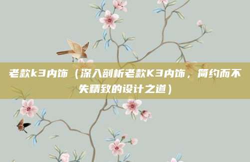 老款k3内饰（深入剖析老款K3内饰，简约而不失精致的设计之道）