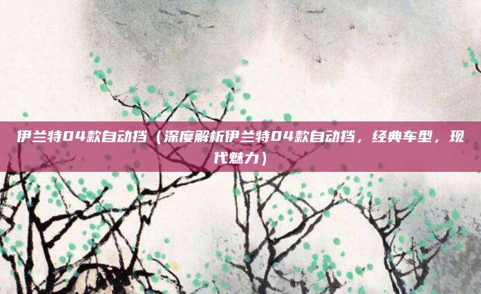 伊兰特04款自动挡（深度解析伊兰特04款自动挡，经典车型，现代魅力）