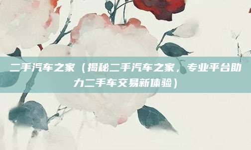 二手汽车之家（揭秘二手汽车之家，专业平台助力二手车交易新体验）