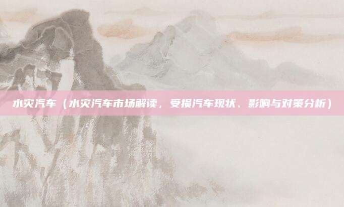 水灾汽车（水灾汽车市场解读，受损汽车现状、影响与对策分析）