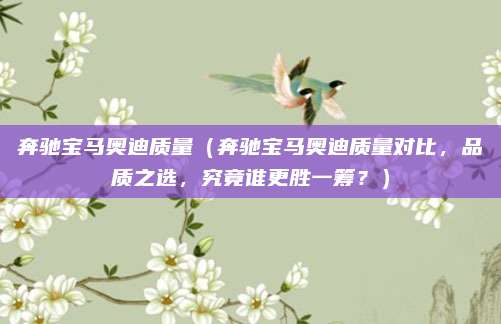 奔驰宝马奥迪质量（奔驰宝马奥迪质量对比，品质之选，究竟谁更胜一筹？）
