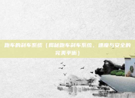 跑车的刹车系统（揭秘跑车刹车系统，速度与安全的完美平衡）