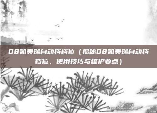 08凯美瑞自动挡档位（揭秘08凯美瑞自动挡档位，使用技巧与维护要点）