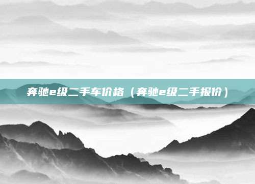 奔驰e级二手车价格(奔驰e级二手报价)