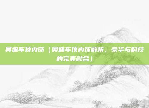 奥迪车顶内饰（奥迪车顶内饰解析，豪华与科技的完美融合）
