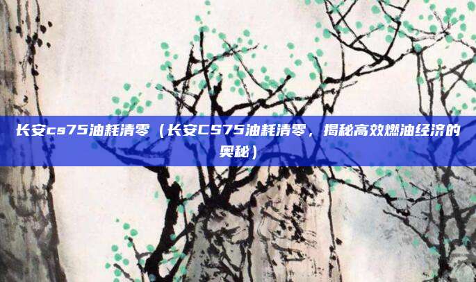 长安cs75油耗清零（长安CS75油耗清零，揭秘高效燃油经济的奥秘）