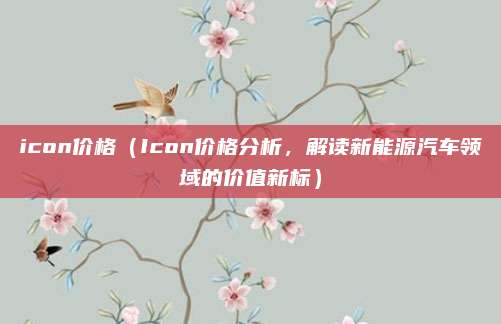 icon价格(Icon价格分析,解读新能源汽车领域的价值新标)