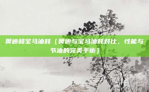 奥迪和宝马油耗(奥迪与宝马油耗对比,性能与节油的完美平衡)