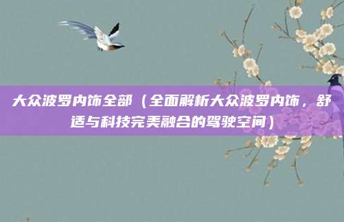 大众波罗内饰全部(全面解析大众波罗内饰,舒适与科技完美融合的驾驶空间)