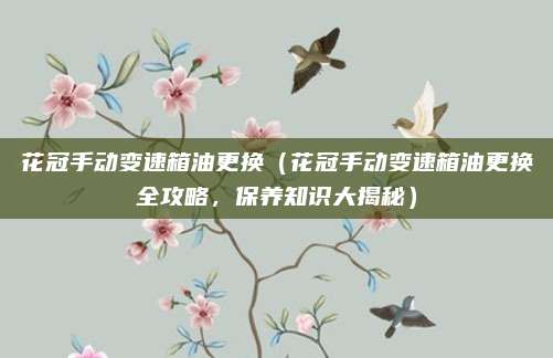 花冠手动变速箱油更换（花冠手动变速箱油更换全攻略，保养知识大揭秘）