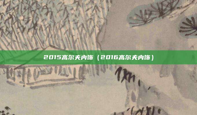 2015高尔夫内饰(2016高尔夫内饰)