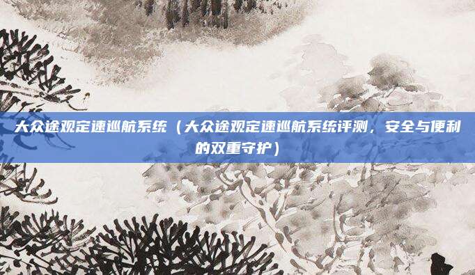 大众途观定速巡航系统(大众途观定速巡航系统评测,安全与便利的双重守护)