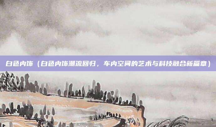 白色内饰(白色内饰潮流回归,车内空间的艺术与科技融合新篇章)