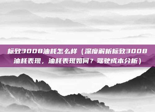 标致3008油耗怎么样(深度解析标致3008油耗表现,油耗表现如何?驾驶成本分析)
