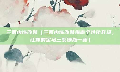 三系内饰改装（三系内饰改装指南个性化升级，让你的宝马三系焕然一新）