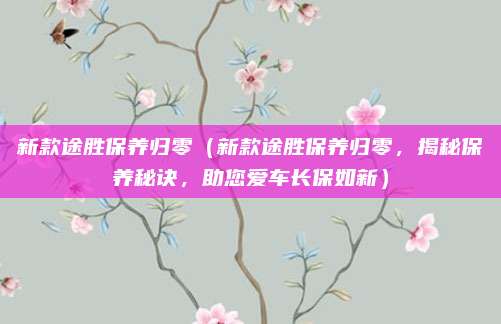 新款途胜保养归零(新款途胜保养归零,揭秘保养秘诀,助您爱车长保如新)
