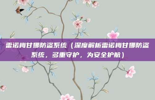 雷诺梅甘娜防盗系统（深度解析雷诺梅甘娜防盗系统，多重守护，为安全护航）