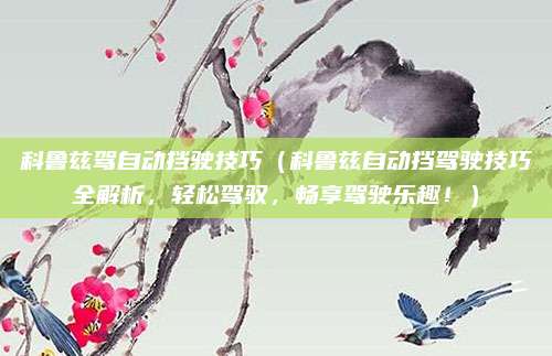 科鲁兹驾自动挡驶技巧（科鲁兹自动挡驾驶技巧全解析，轻松驾驭，畅享驾驶乐趣！）