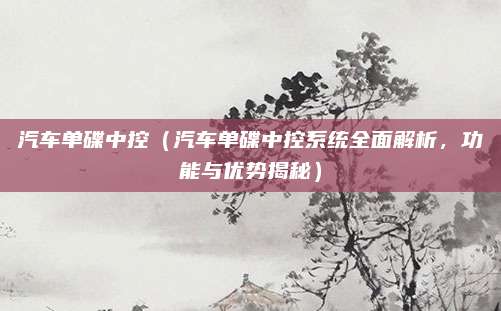汽车单碟中控（汽车单碟中控系统全面解析，功能与优势揭秘）