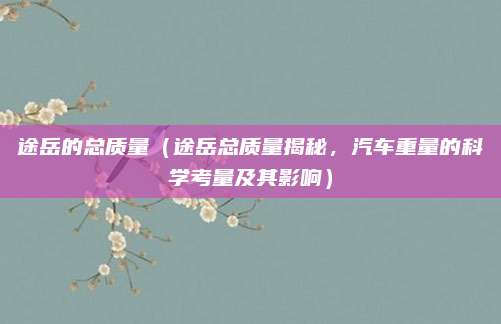 途岳的总质量（途岳总质量揭秘，汽车重量的科学考量及其影响）