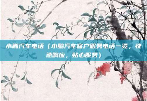 小鹏汽车电话(小鹏汽车客户服务电话一览,快速响应,贴心服务)