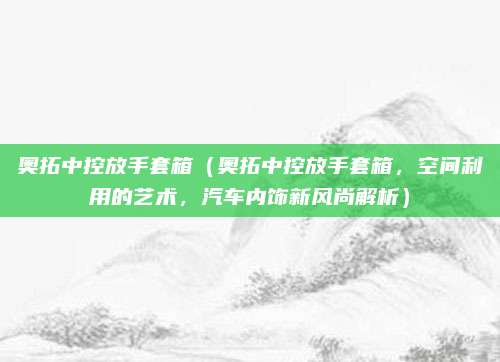 奥拓中控放手套箱(奥拓中控放手套箱,空间利用的艺术,汽车内饰新风尚解析)