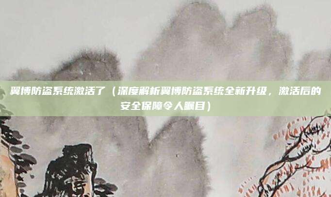 翼博防盗系统激活了（深度解析翼博防盗系统全新升级，激活后的安全保障令人瞩目）