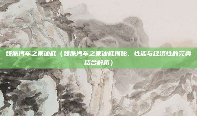魏派汽车之家油耗（魏派汽车之家油耗揭秘，性能与经济性的完美结合解析）
