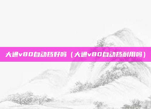 大通v80自动挡好吗(大通v80自动挡耐用吗)