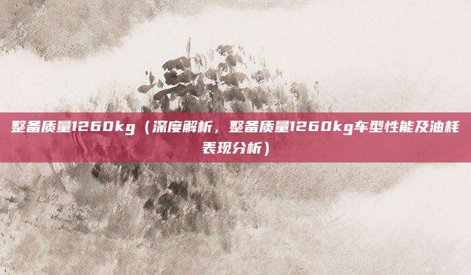 整备质量1260kg（深度解析，整备质量1260kg车型性能及油耗表现分析）