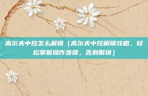 高尔夫中控怎么解锁(高尔夫中控解锁攻略,轻松掌握操作步骤,告别繁琐)