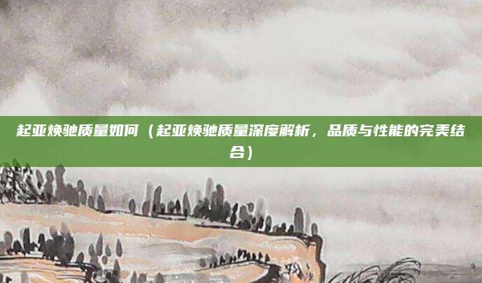 起亚焕驰质量如何（起亚焕驰质量深度解析，品质与性能的完美结合）