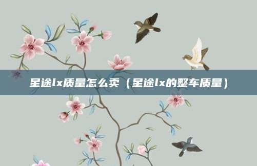 星途lx质量怎么卖(星途lx的整车质量)