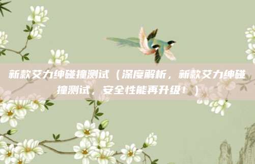 新款艾力绅碰撞测试（深度解析，新款艾力绅碰撞测试，安全性能再升级！）