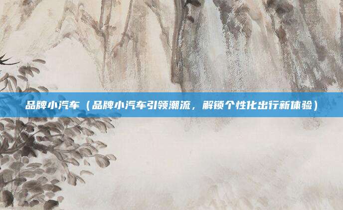 品牌小汽车(品牌小汽车引领潮流,解锁个性化出行新体验)