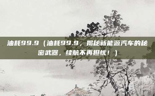 油耗99.9（油耗99.9，揭秘新能源汽车的秘密武器，续航不再担忧！）