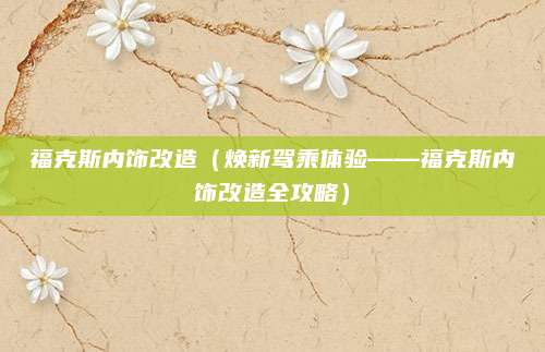 福克斯内饰改造（焕新驾乘体验——福克斯内饰改造全攻略）
