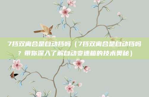 7挡双离合是自动挡吗（7挡双离合是自动挡吗？带你深入了解自动变速箱的技术奥秘）