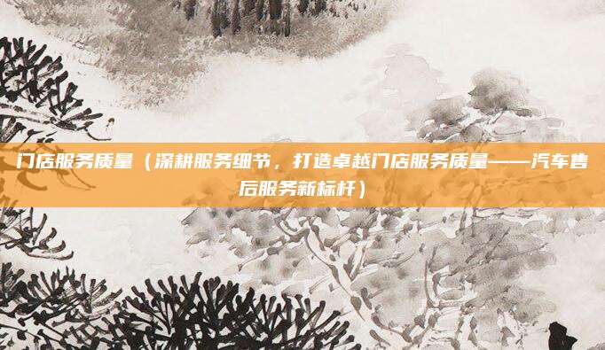 门店服务质量（深耕服务细节，打造卓越门店服务质量——汽车售后服务新标杆）