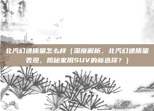 北汽幻速质量怎么样(深度解析,北汽幻速质量表现,揭秘家用SUV的新选择?)